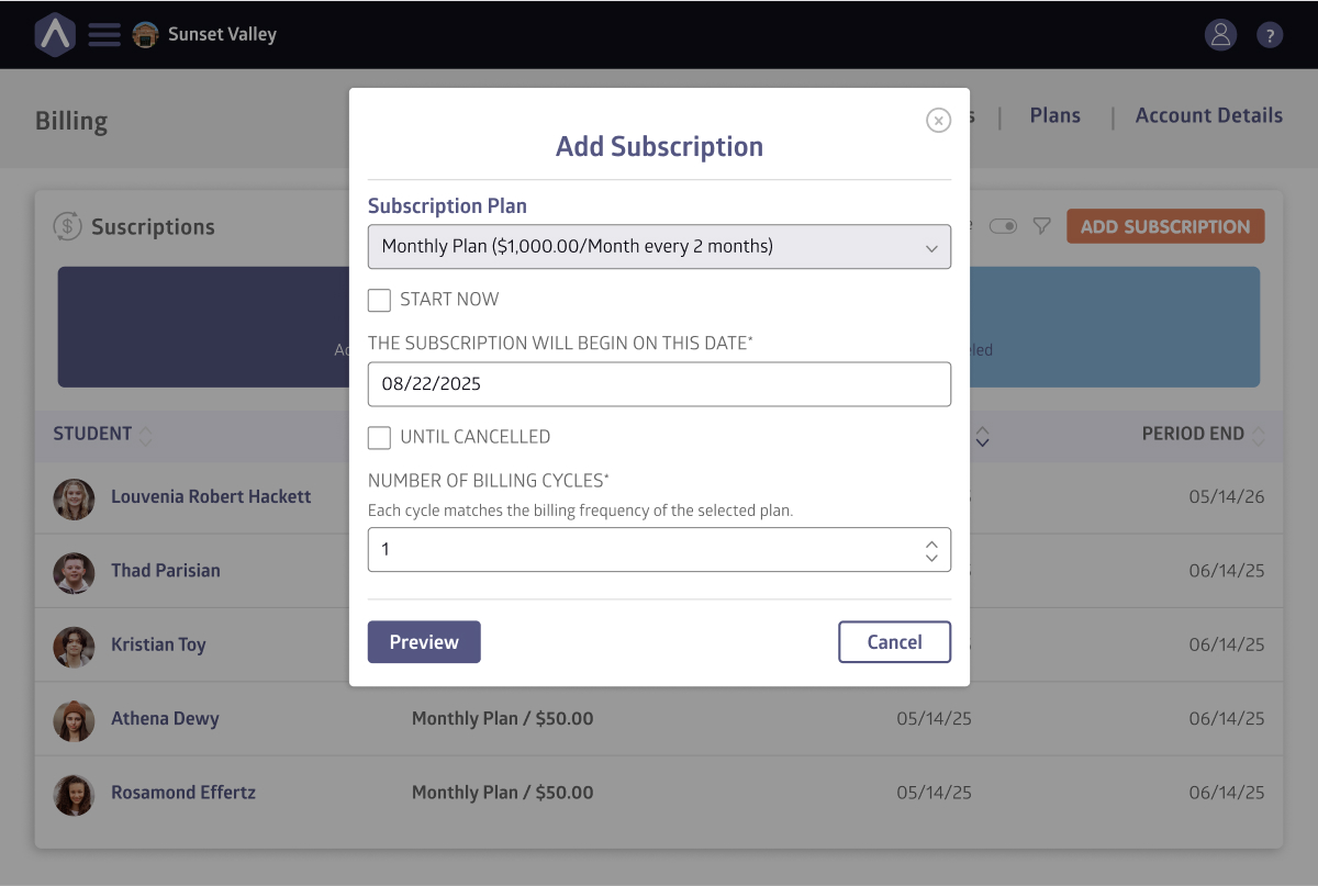 Add Subscription